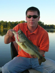 Largemouth bass caught on the Anise Worm®