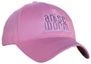 pink hat with pink and white Anise Worm® logo on front